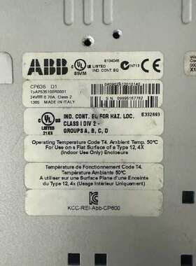 众桦ABB触摸屏CP635 1SAP535100R0001现议价