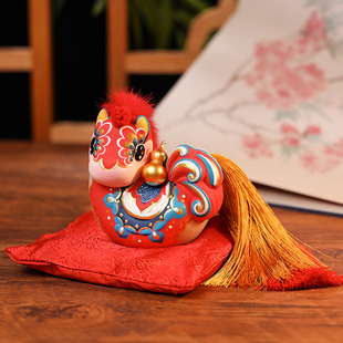 2026马年吉祥物非遗手工泥塑福禄马摆件新年红色喜庆祝福伴手礼