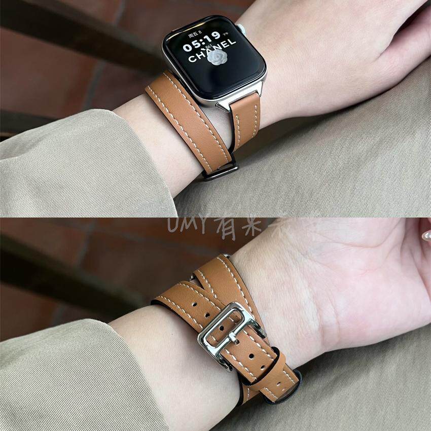 适用于华为FIT3皮质双圈表带智能WATCHFIT4柔软个性新款替换带女