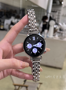 适用于华为手表GT4/5新款GT6不锈钢表带watch4/5高级感夏天透气女