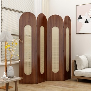 2025新款高级感隔断屏风美观遮挡板复古中古网红隔断墙移动背景墙