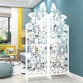 包邮 屏风隔断玄关白色雕花折叠屏风时尚 客厅橱窗背景镂空蝴蝶屏风