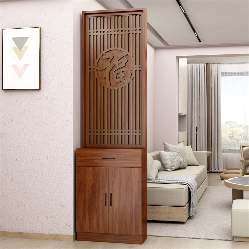 屏风隔断新中式实木进门遮挡