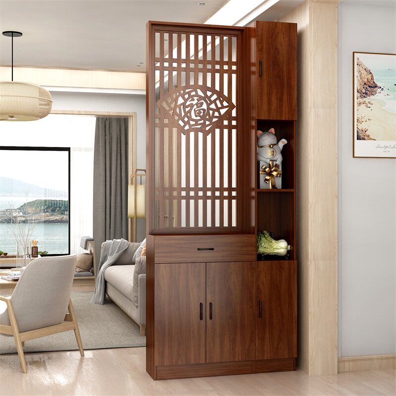入户正对门柜屏风客厅隔断柜横厅玄关轻奢风鞋柜一体简约现代网红