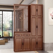 屏风隔断客厅2023新款 柜 酒柜玄关柜一体沙发边隔断柜实木楼梯口鞋