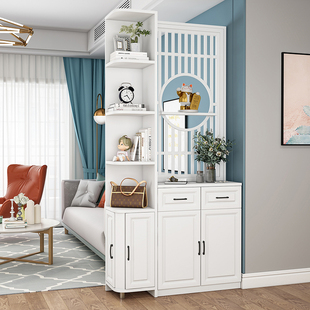 屏风隔断客厅简约现代置物架入户进门转角正对大门玄关柜鞋柜一体