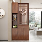 正对大门屏风隔断置物架新中式 复古风进门入户客厅实木鞋 柜玄关柜