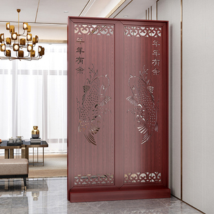 进门遮挡中式屏风隔断客厅玄关办公室实木入户半墙卫生间现代简约