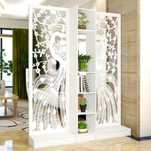 屏风隔断客厅玄关柜现代时尚 包邮 移动门厅装 饰柜镂空雕花橱窗背景