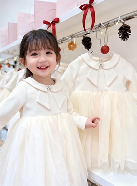 2025女童周岁礼服秋冬公主裙周岁女宝礼服paty小礼服女宝蓬蓬纱裙