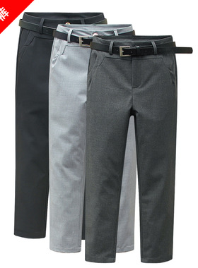 秋季九分西裤女灰色烟管裤韩版小直筒OL职业装工作裤子夏装八分裤