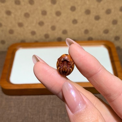 藏式驼骨无相佛文玩配件DIY星月菩提108颗佛珠项链配珠隔珠配饰