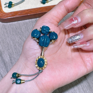 菱镁矿藏式三通套装回纹珠百香籽套装星月金刚核尖配饰配件