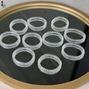 巴西天然双A白水晶药片直切老型手串精工全净体原矿男女手串手链