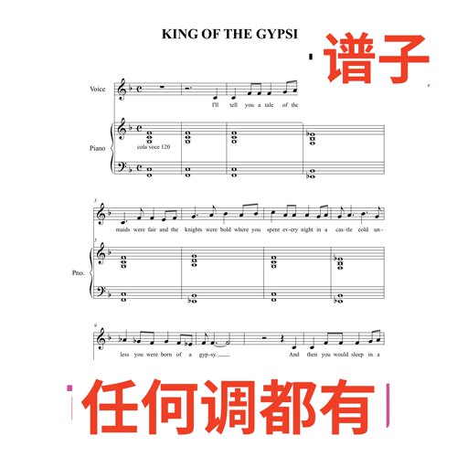 4F King of the Gypsies - Ed Dixon伴奏谱正谱声乐