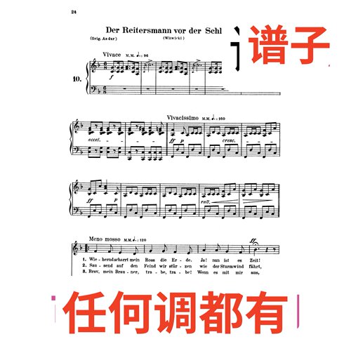 10-der reitersmann vor der schlacht 3F伴奏谱正谱声乐