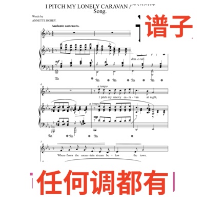 i pitch my lonely caravan at night 4页bE伴奏谱正谱声乐