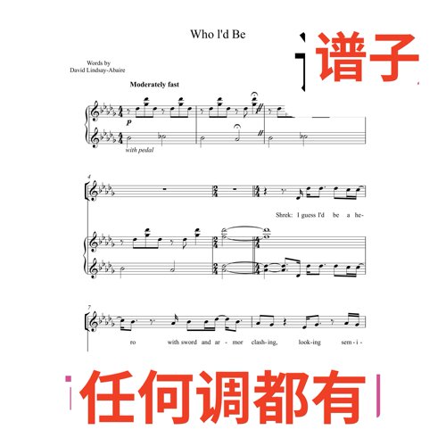 who i'd be 14bD伴奏谱正谱声乐