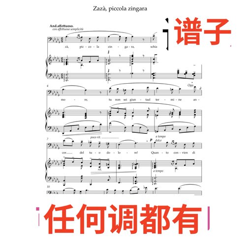 4bD Zazà piccola zingara Zaza4页伴奏谱正谱声乐