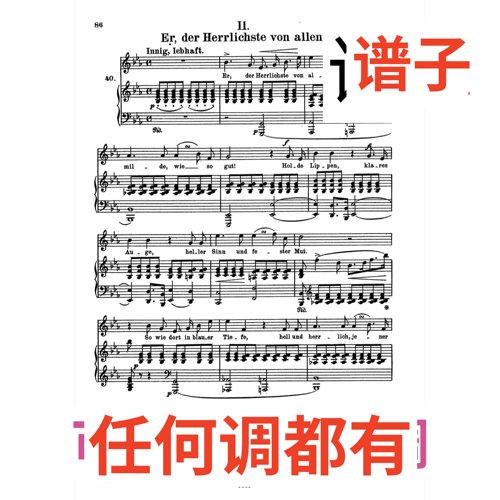 4bE Er，der Herrlichste von allen伴奏谱正谱声乐