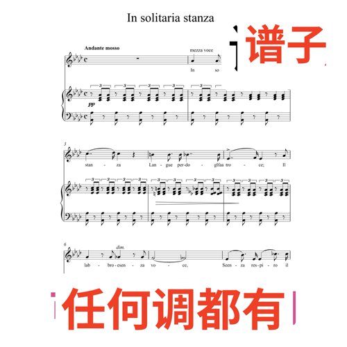 In solitaria stanza 6bA伴奏谱正谱声乐