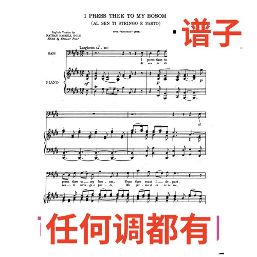 原件E4 I PRESS THEE TO MY BOSOM伴奏谱正谱声乐