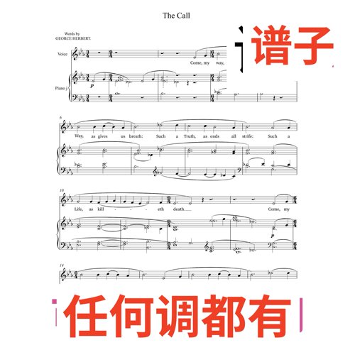 Williams the call 2bE伴奏谱正谱声乐
