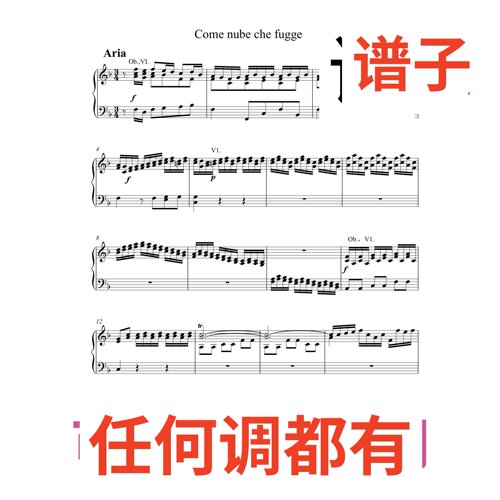 F5 Come nube che fugge伴奏谱正谱声乐