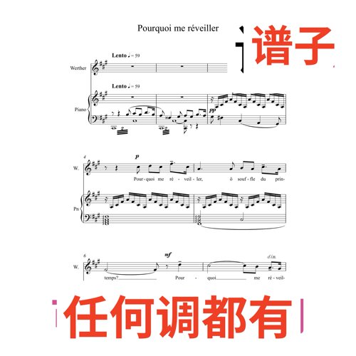 5A Werther_Pourquoi_me_rveiller伴奏谱正谱声乐