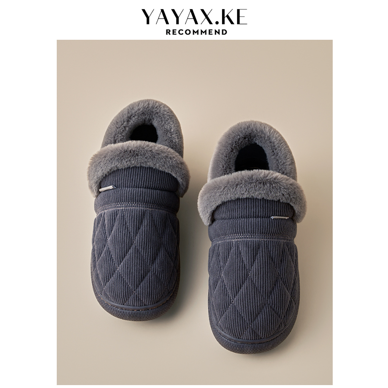 保暖高包跟居家室内棉鞋