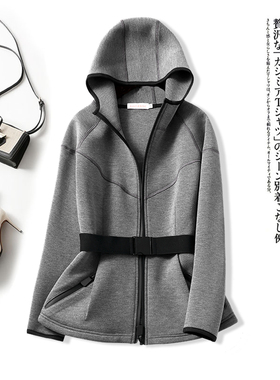 2025秋冬新款空气层卫衣外套女百搭宽松休闲长袖卫衣外套女显开衫