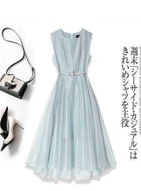 2025轻奢欧根纱粉色纱裙无袖女礼服连衣裙高级感优雅可穿气质女装