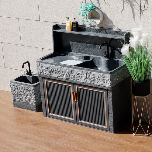 庭院一体阳台池户外洗手石