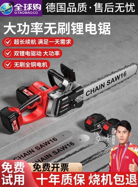德国进口博士充电式电锯家用小型手持大功率锂电池大容量电链剧锯