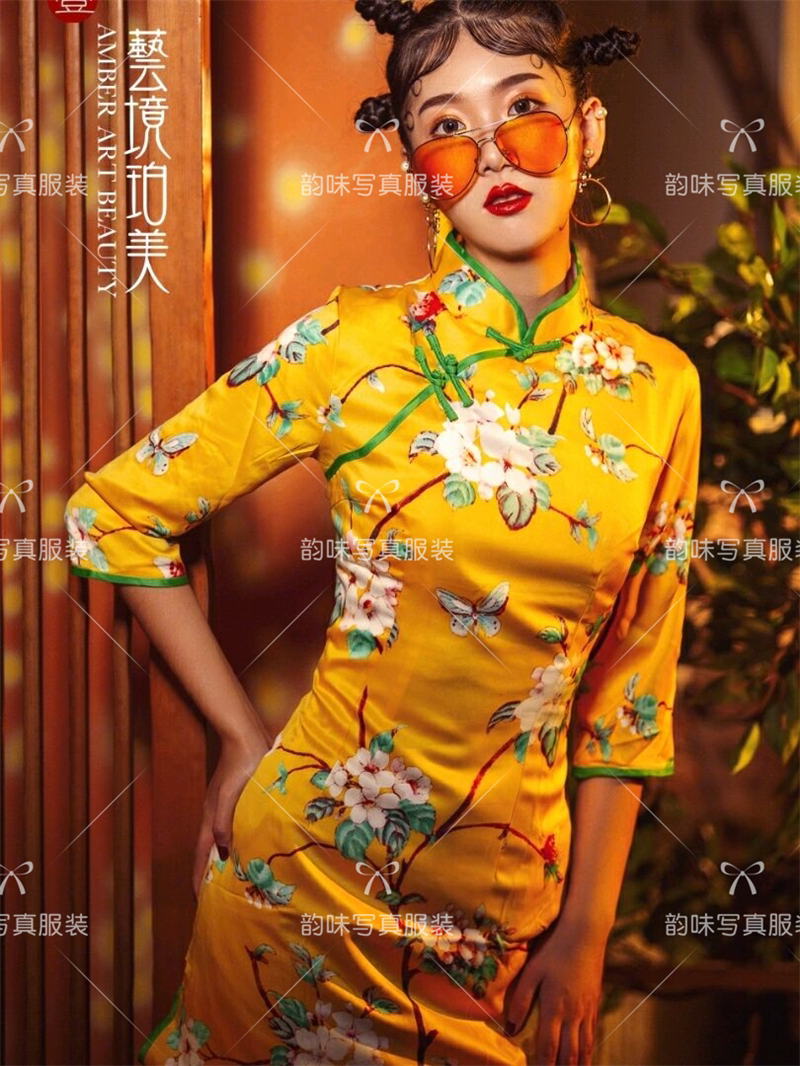 个人摄影写真服装新款影楼拍摄时尚修身旗袍主题艺术写真拍照服装
