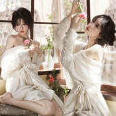 复古主题氛围油画少女连衣裙艺术照个人写真摄影服装 影楼新款 法式