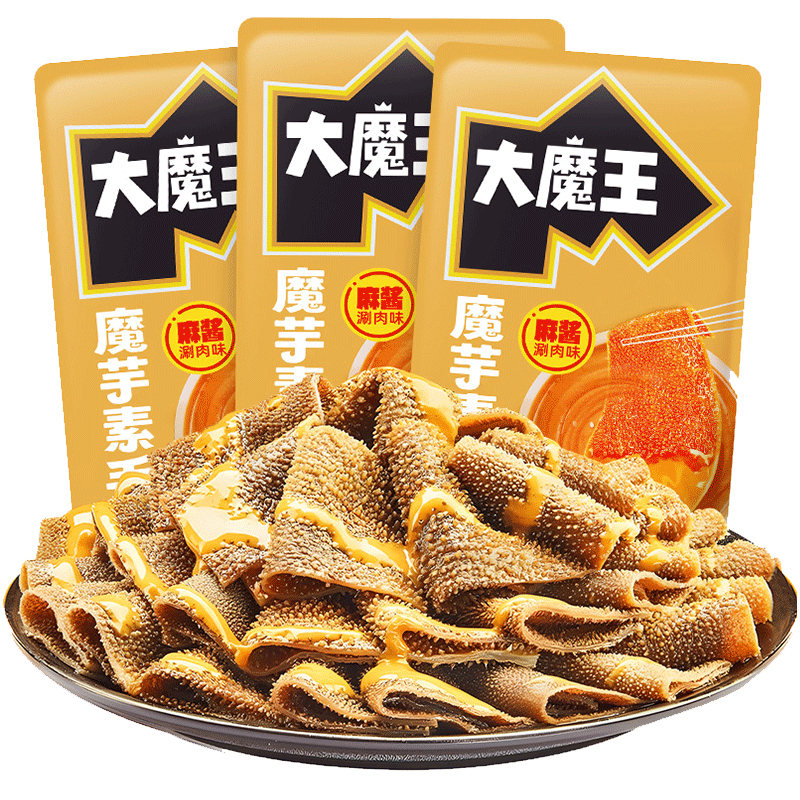 盐津铺子大魔王魔芋素毛肚六必居麻酱味香辣麻辣休闲食品零食小吃