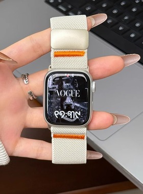 尼龙新款上市优质平纹透气手表s10表带编织磁吸扣s987654男女撞色