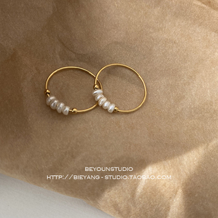 ZUORAN 精致时尚法式天然巴洛克小珍珠细圈戒指气质优雅女戒RF164