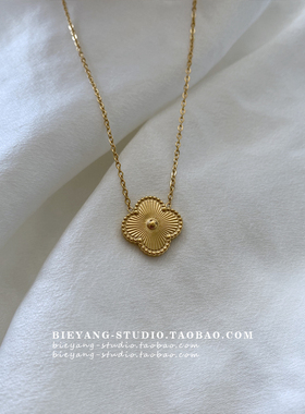 ZUORAN 四叶花卉时尚设计纹理气质ins简约花草百搭网红项链193