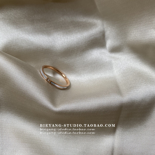 ZUORAN 细款镶钻不掉色简约气质轻奢贝母戒指ins潮流关节戒RF63