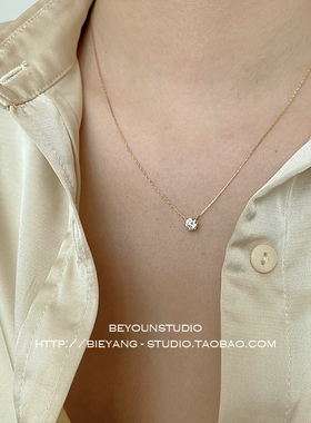 ZUORAN 韩风ins精致气质一颗锆石简约轻奢时尚锁骨链百搭项链N04