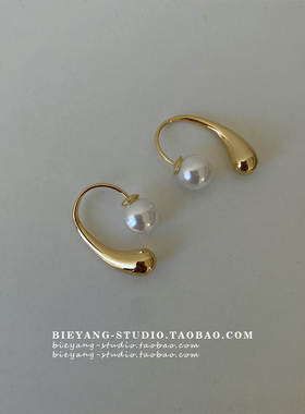 ZUORAN 一款两戴小众法式水滴设计珍珠时髦精致个性百搭耳环E57