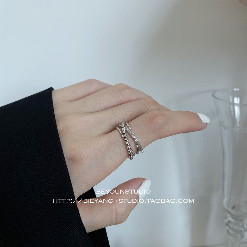 别样交错多层缠绕网红潮流女戒