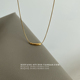 ZUORAN 极简ins百搭小众设计茄子吊坠几何弯管钛钢镀金chic项链75