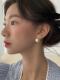 ZUORAN S925纯银fever气质珍珠耳钉博主同款 港风高级复古耳环E09