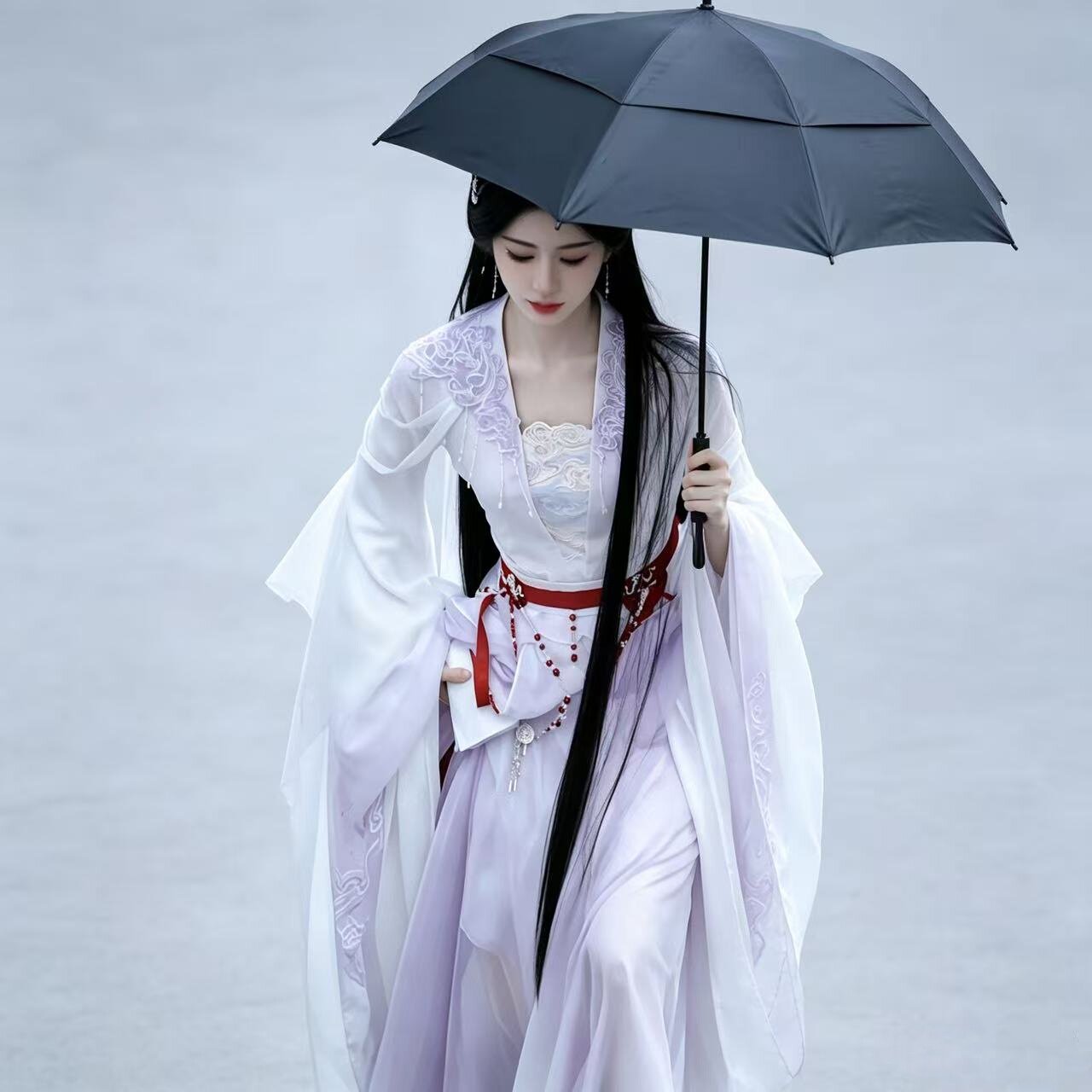 鞠婧祎同款古装嫦娥仙子连衣裙