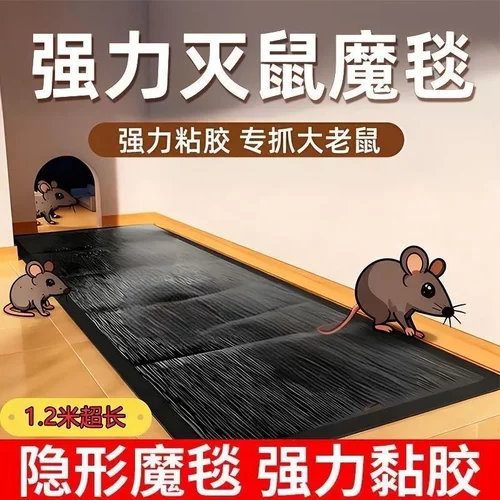 粘鼠毯灭鼠魔毯捕鼠器强力粘鼠板大老鼠克星堵路家用捕鼠驱鼠神器