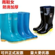女雨靴女款 食品工作鞋 中筒套鞋 胶鞋 防滑耐磨牛筋底工程防水鞋 雨鞋