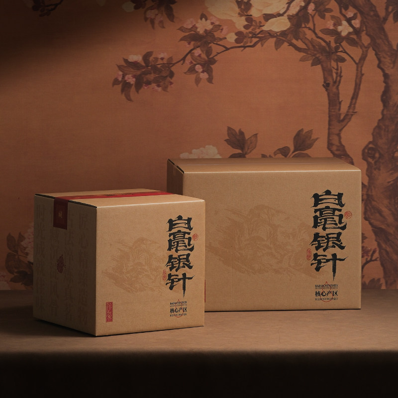 茶叶散茶福鼎白茶存储牛皮纸箱图片